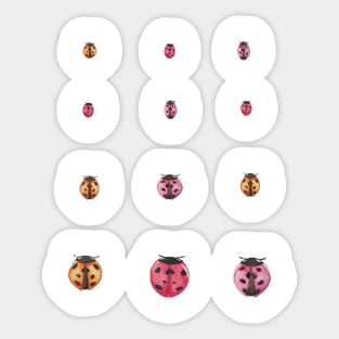 Watercolor fun ladybug pattern Sticker